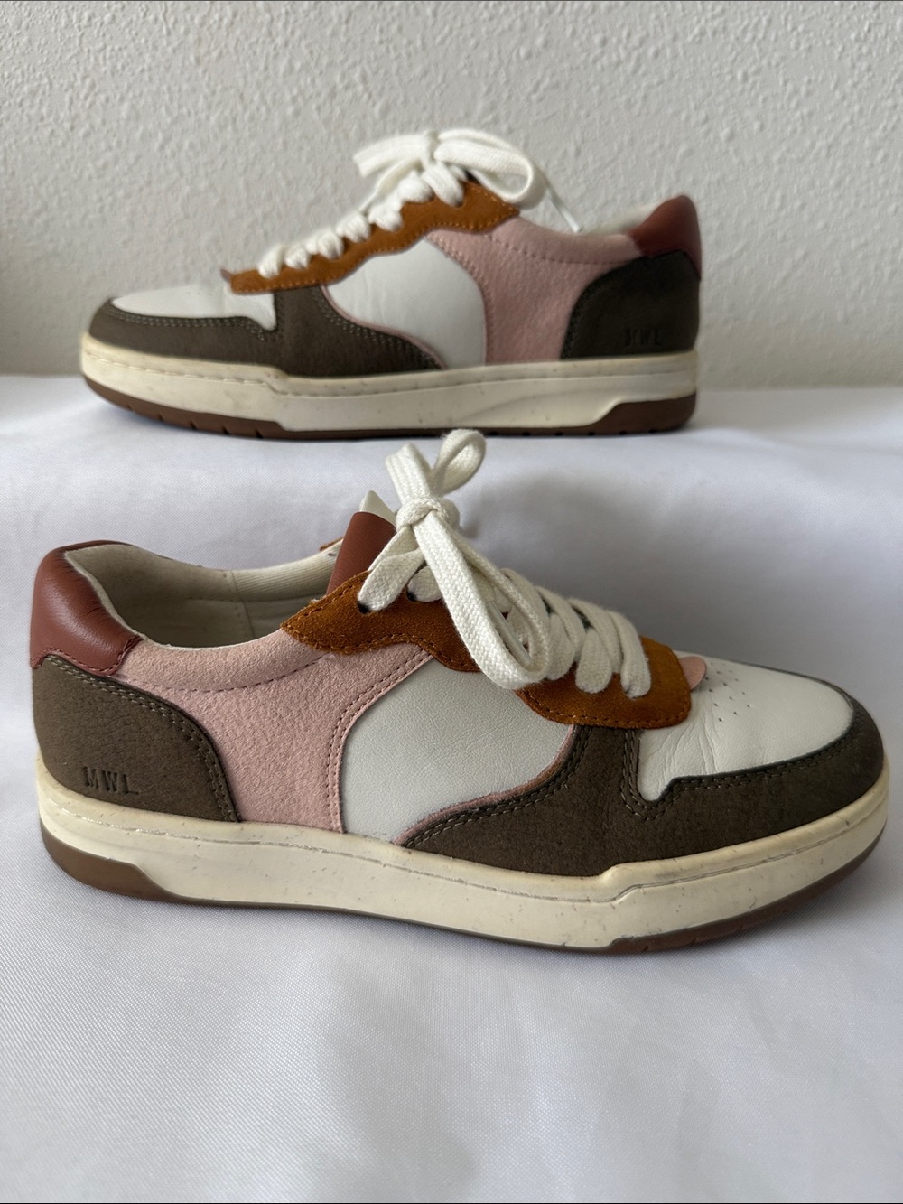 Madewell Multicolor Leather & Suede Sneakers - Pink, Brown, White